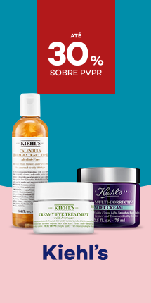 Marca Kiehl’s com destaque promocional de até 30% sobre preço de Venda ao Público Recomendado